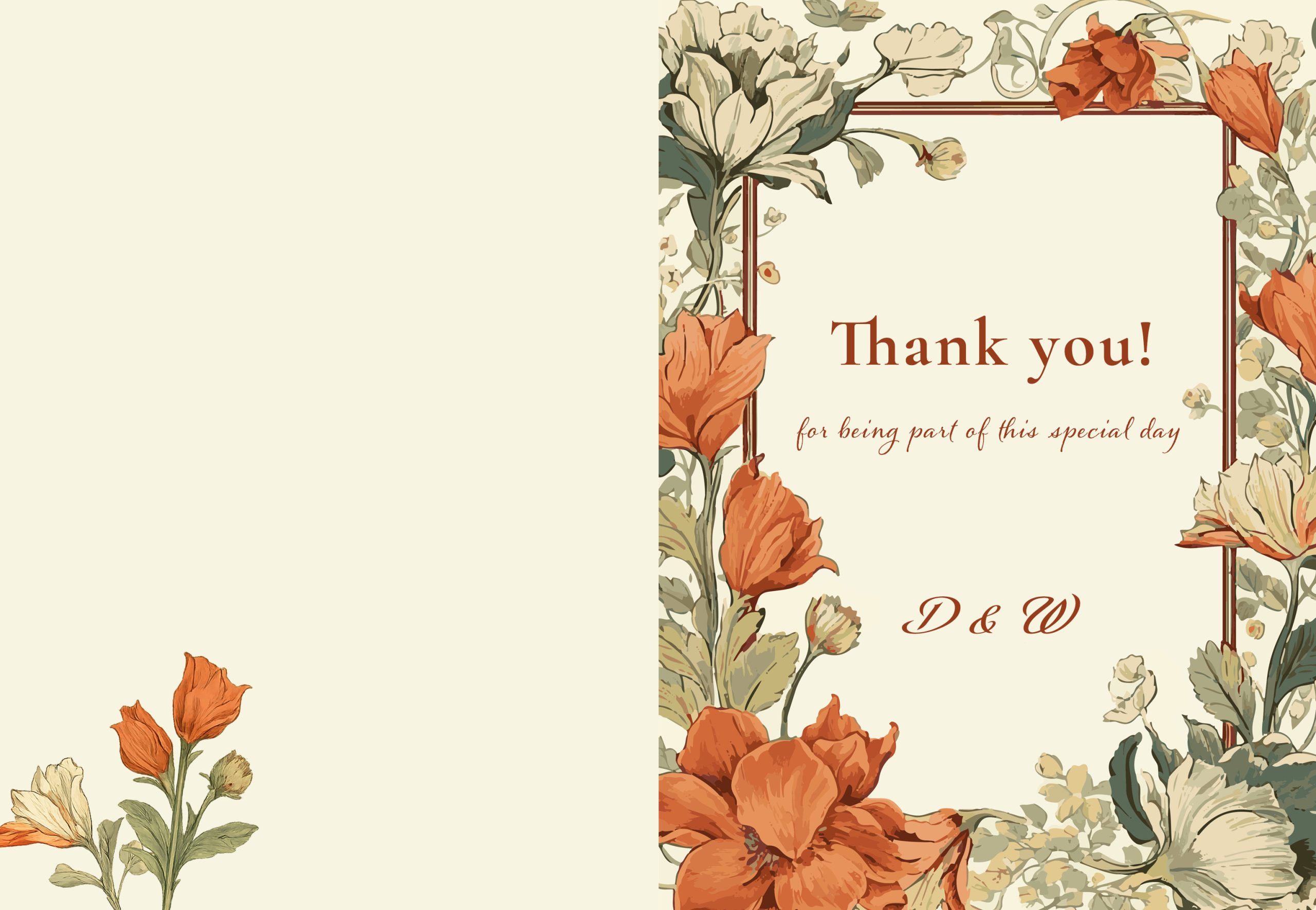 thank you card-folder orange flowers_onephotobooth