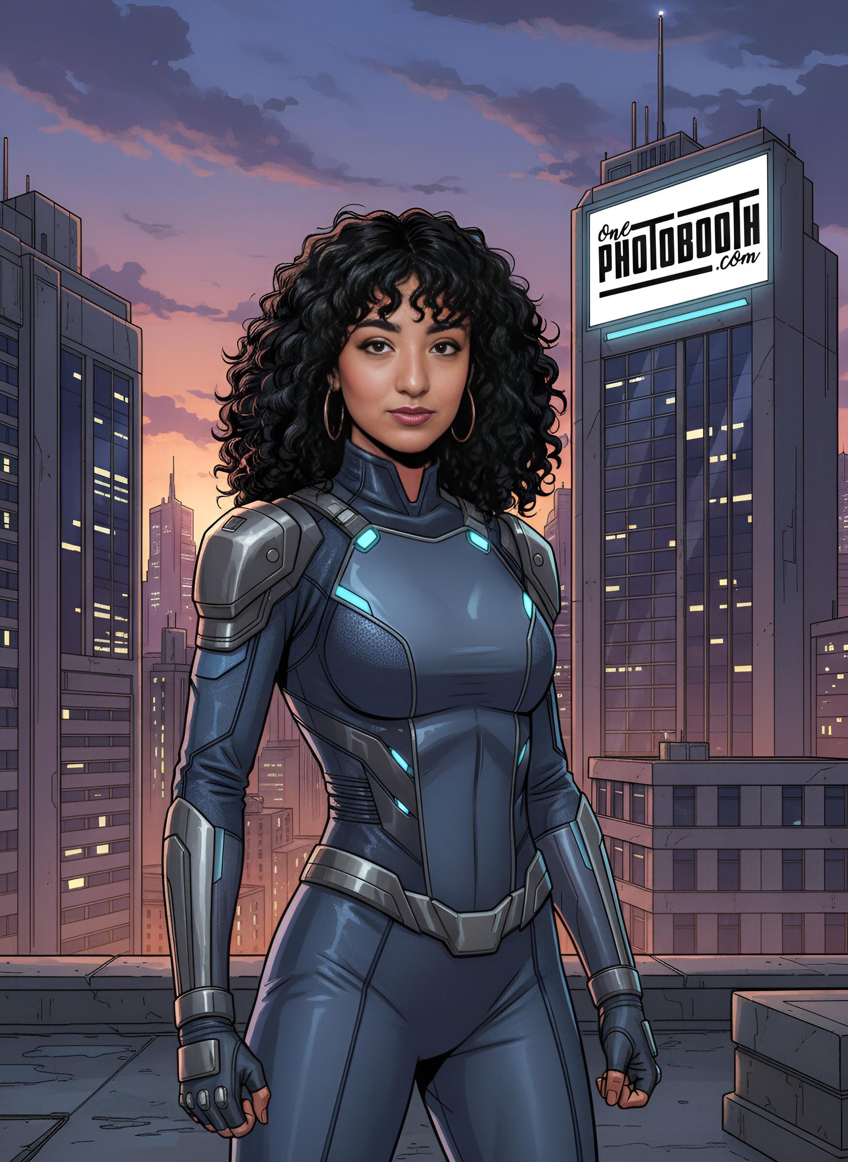 onephotobooth_AI woman super hero filter