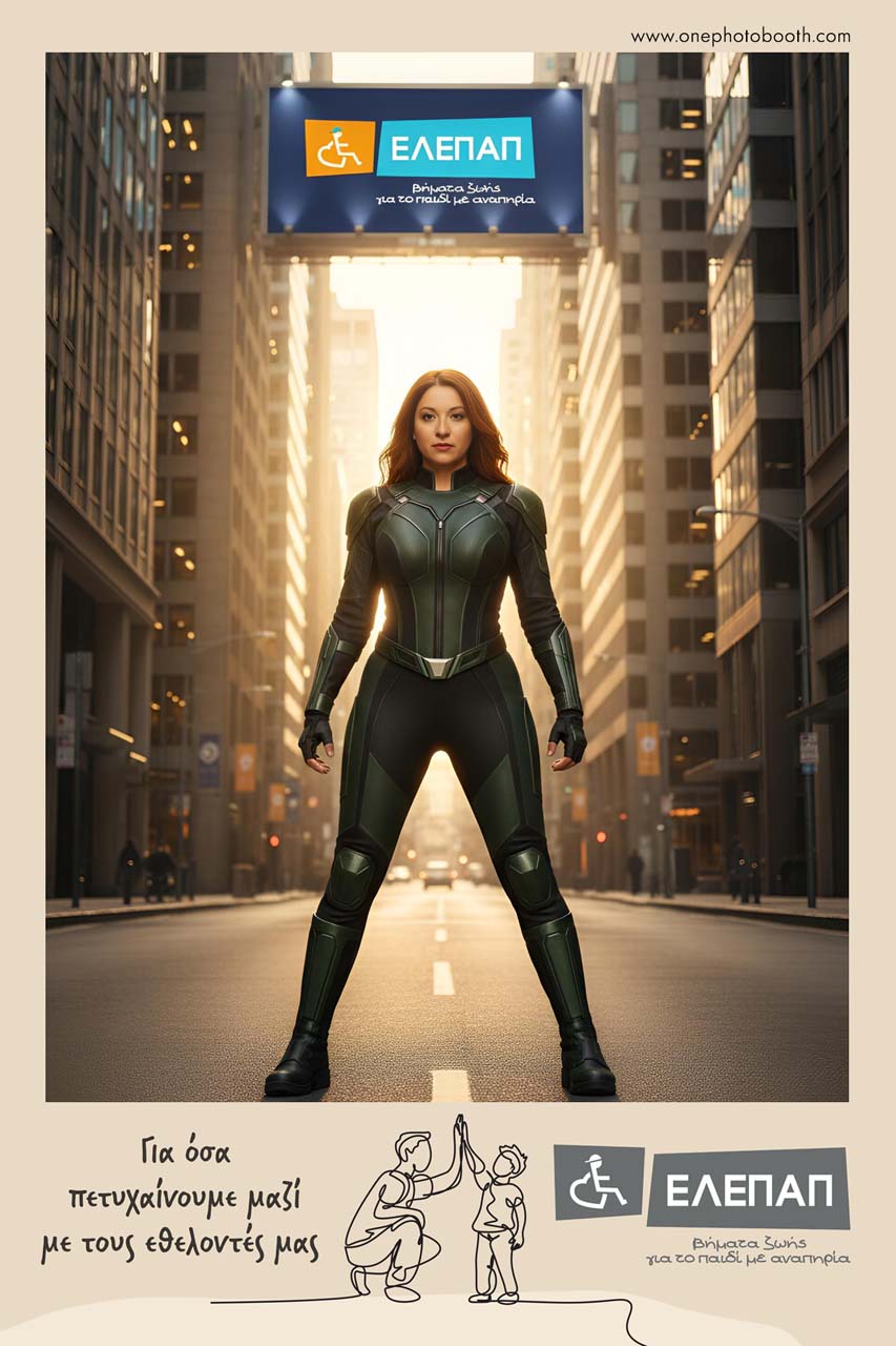 AI-FX filter woman superhero elepap_onephotobooth